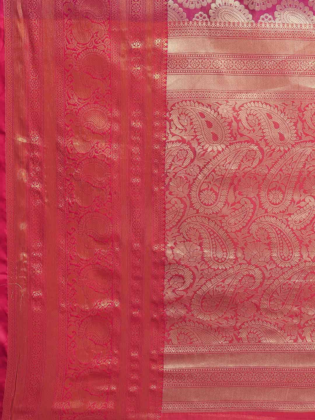 Women's Brocade Soft Silk Zari Woven Saree With Unstitched Blouse Piece