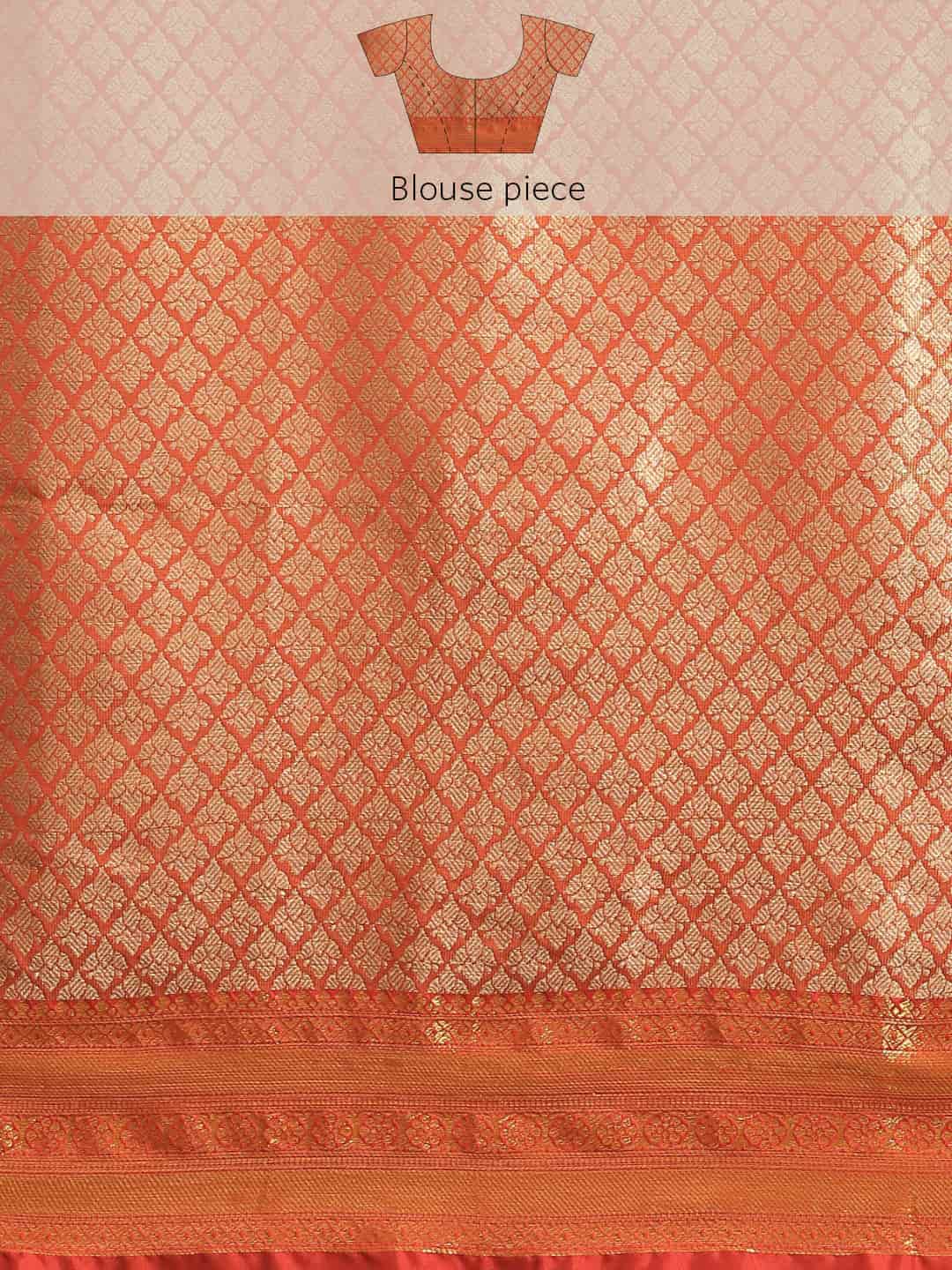 Women's Brocade Soft Silk Zari Woven Saree With Unstitched Blouse Piece