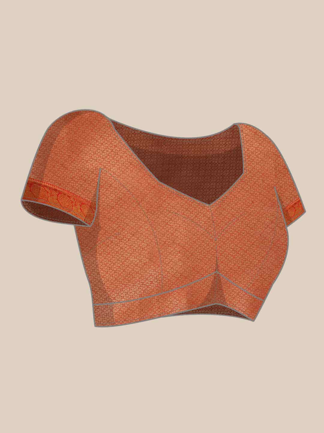 Women's Brocade Soft Silk Zari Woven Saree With Unstitched Blouse Piece