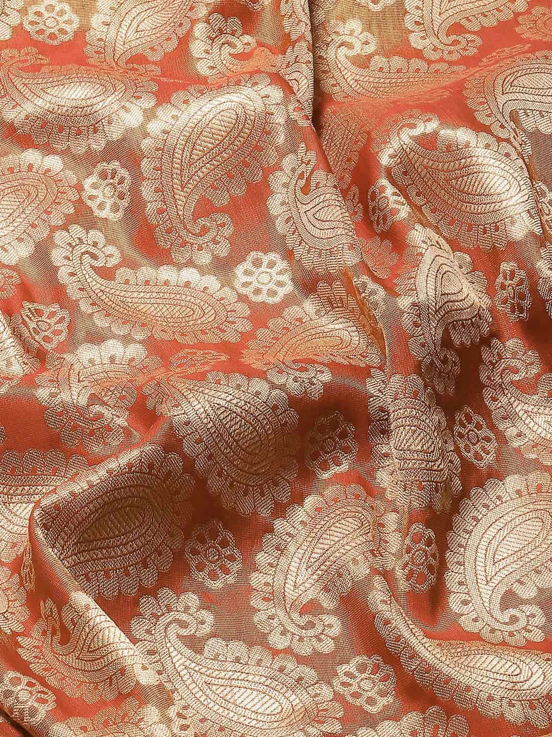 Women's Brocade Soft Silk Zari Woven Saree With Unstitched Blouse Piece