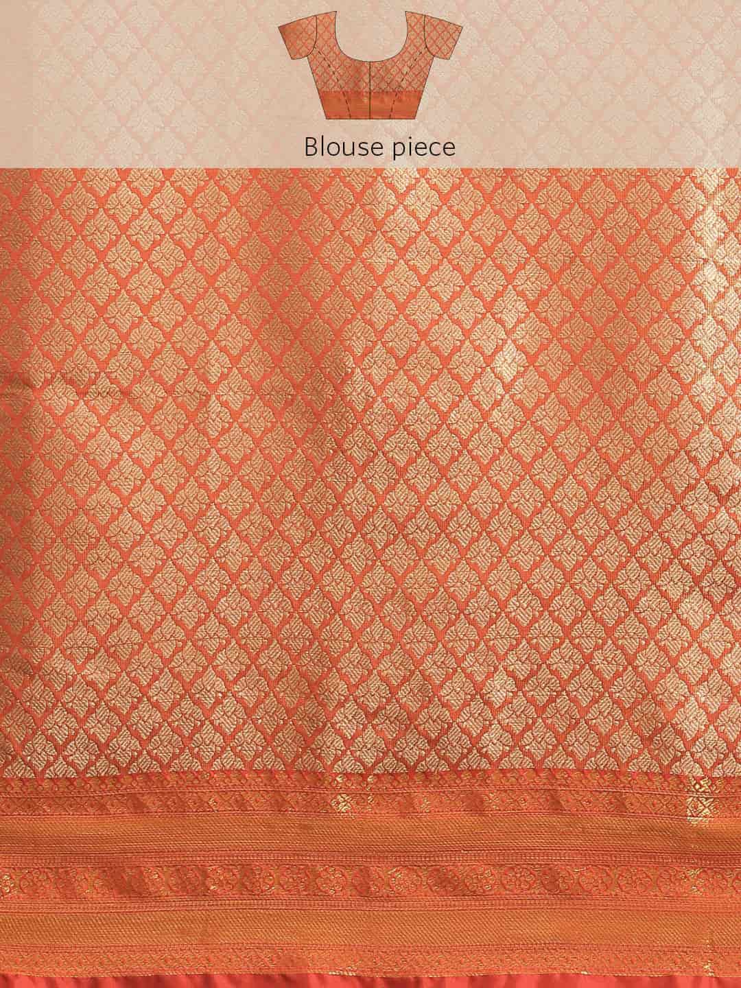 Women's Brocade Soft Silk Zari Woven Saree With Unstitched Blouse Piece