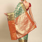 Women's Brocade Soft Silk Zari Woven Saree With Unstitched Blouse Piece