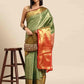 Women's Brocade Soft Silk Zari Woven Saree With Unstitched Blouse Piece