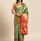 Women's Brocade Soft Silk Zari Woven Saree With Unstitched Blouse Piece