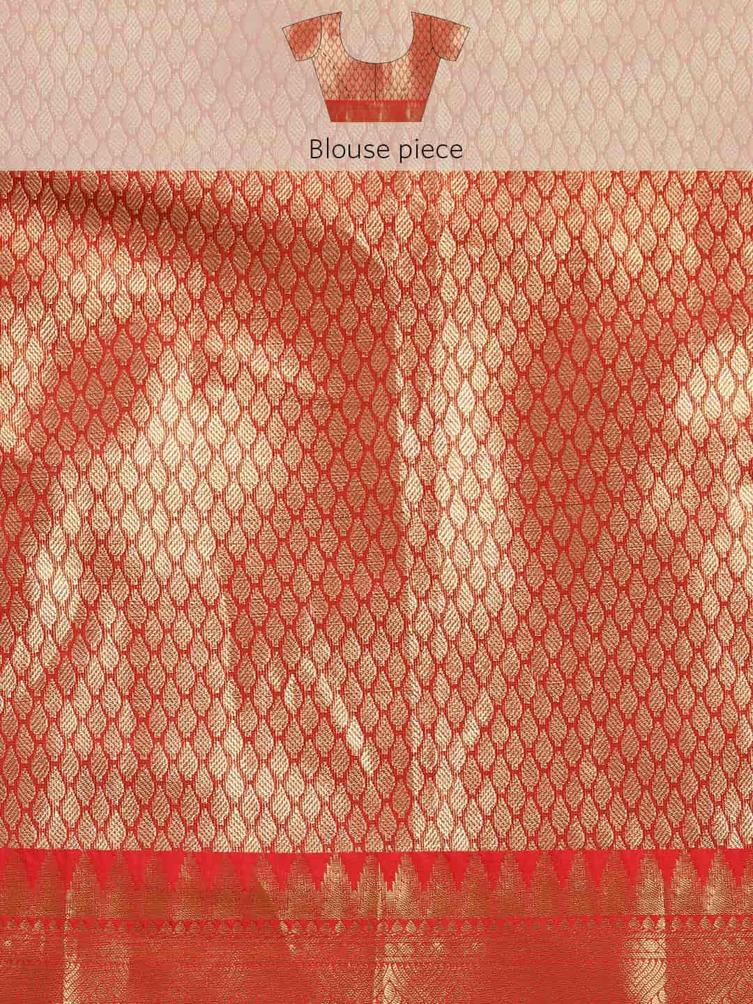 Women's Brocade Soft Silk Zari Woven Saree With Unstitched Blouse Piece