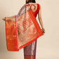 Women's Brocade Soft Silk Zari Woven Saree With Unstitched Blouse Piece