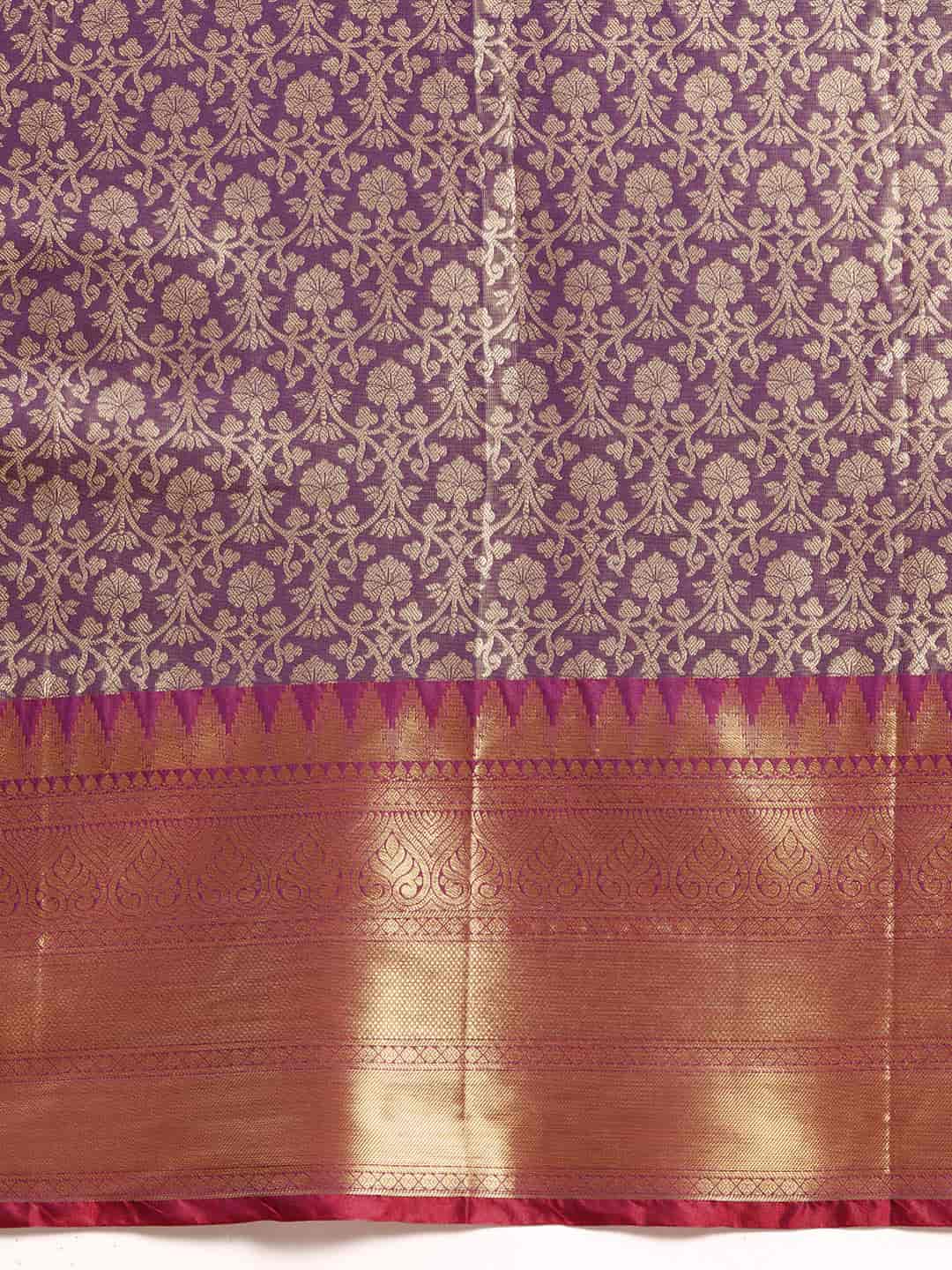Women's Brocade Soft Silk Zari Woven Saree With Unstitched Blouse Piece