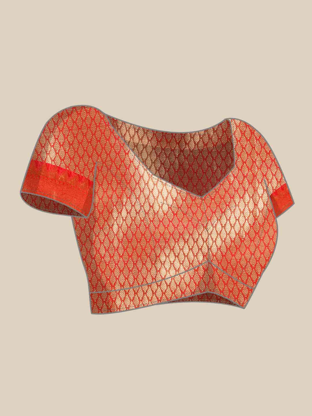 Women's Brocade Soft Silk Zari Woven Saree With Unstitched Blouse Piece