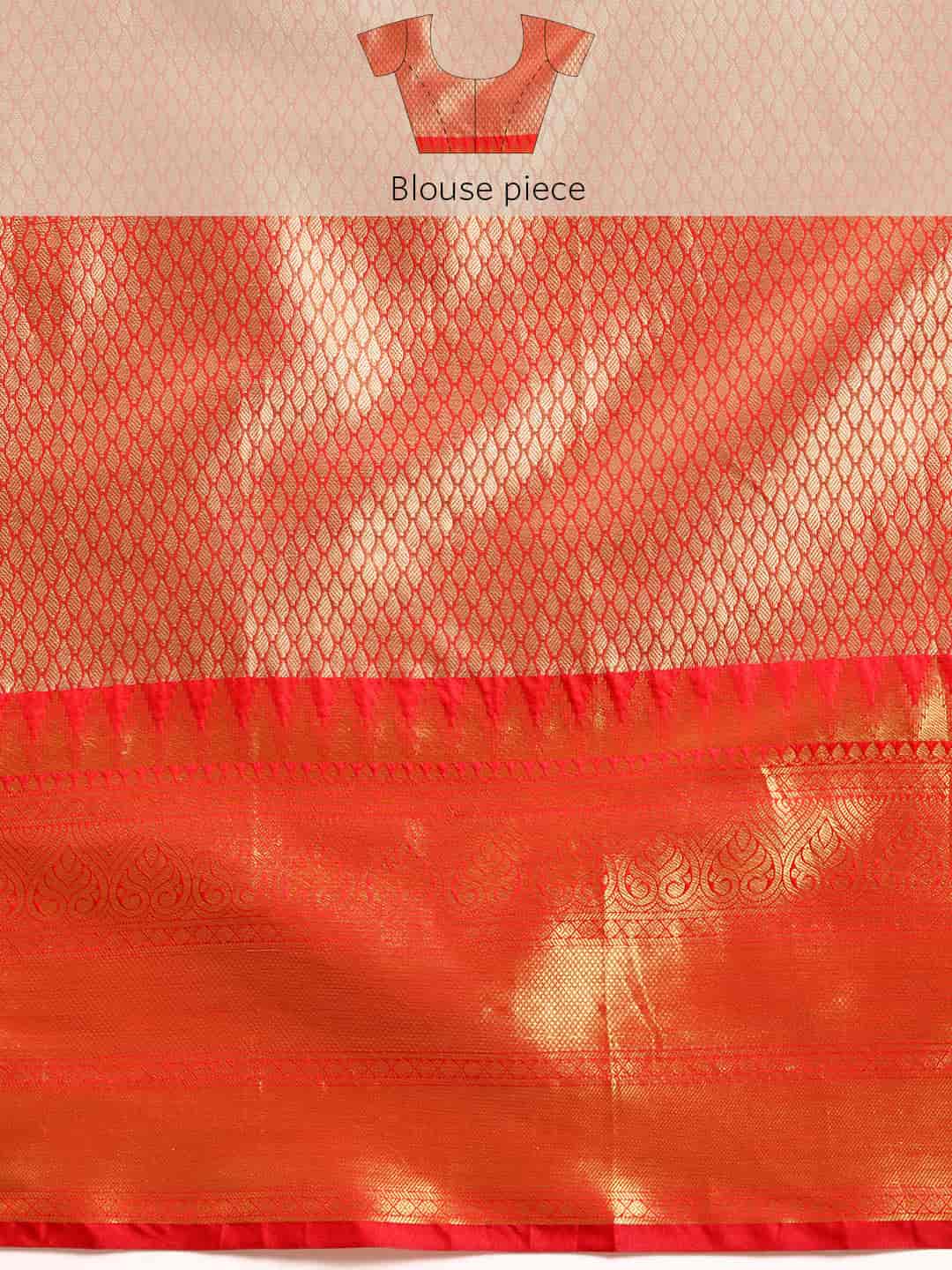 Women's Brocade Soft Silk Zari Woven Saree With Unstitched Blouse Piece