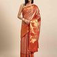 Women's Brocade Soft Silk Zari Woven Saree With Unstitched Blouse Piece