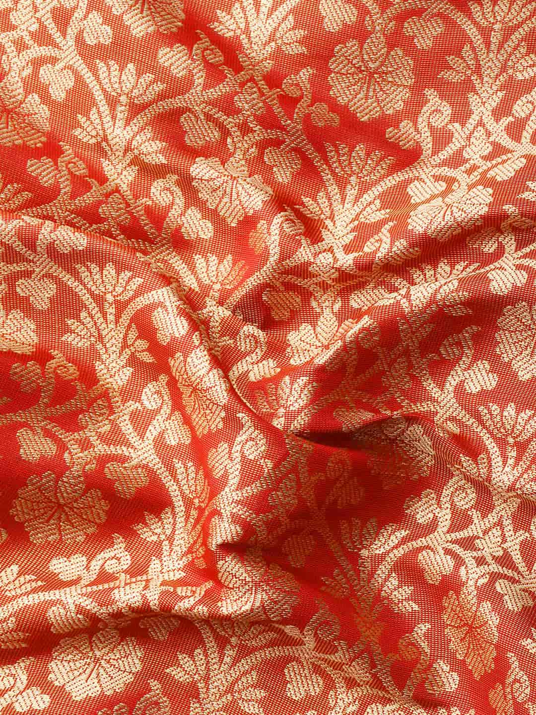 Women's Brocade Soft Silk Zari Woven Saree With Unstitched Blouse Piece