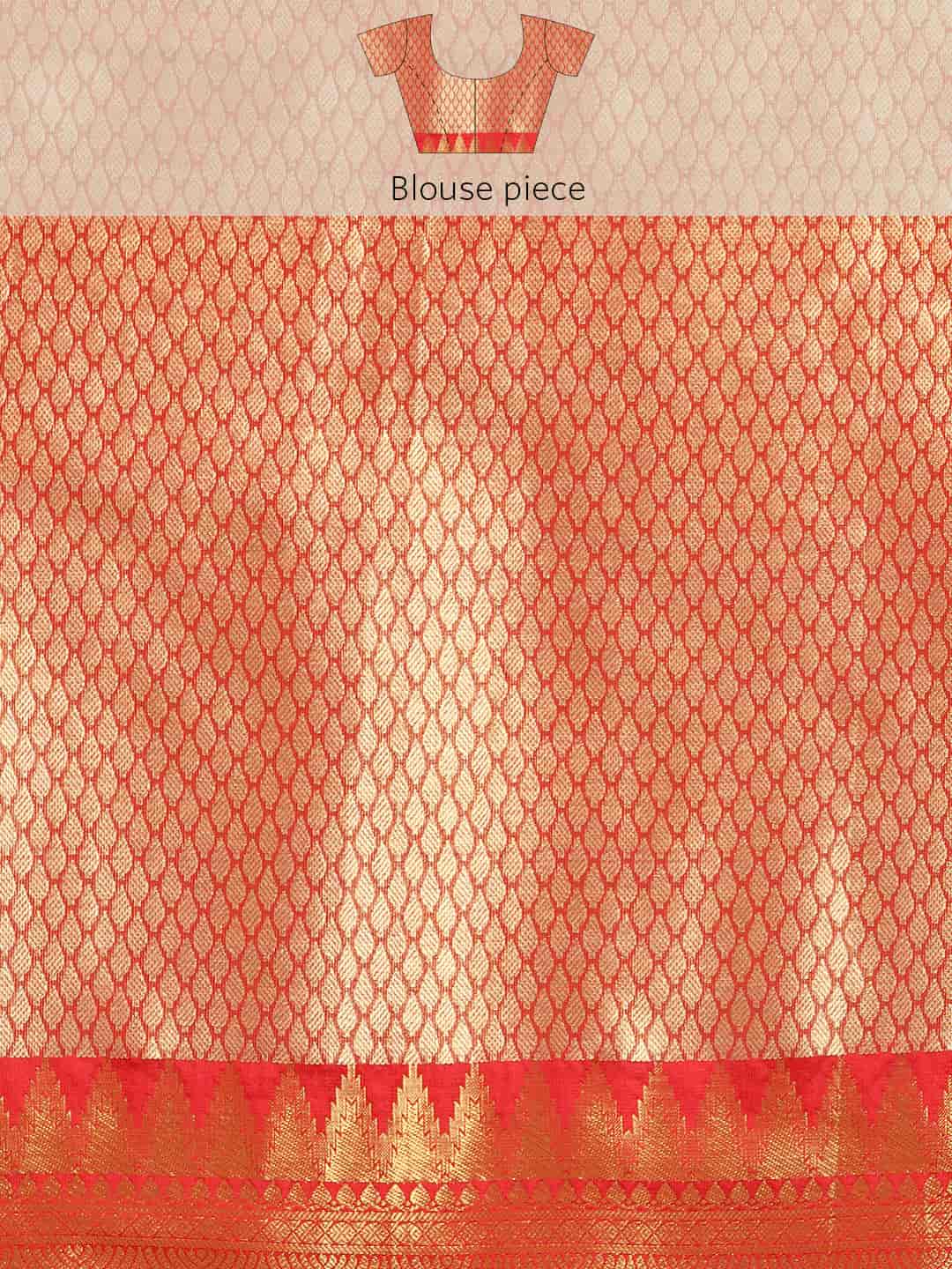 Women's Brocade Soft Silk Zari Woven Saree With Unstitched Blouse Piece