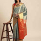 Women's Brocade Soft Silk Zari Woven Saree With Unstitched Blouse Piece