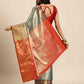 Women's Brocade Soft Silk Zari Woven Saree With Unstitched Blouse Piece
