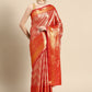 Women's Brocade Soft Silk Zari Woven Saree With Unstitched Blouse Piece