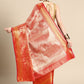 Women's Brocade Soft Silk Zari Woven Saree With Unstitched Blouse Piece