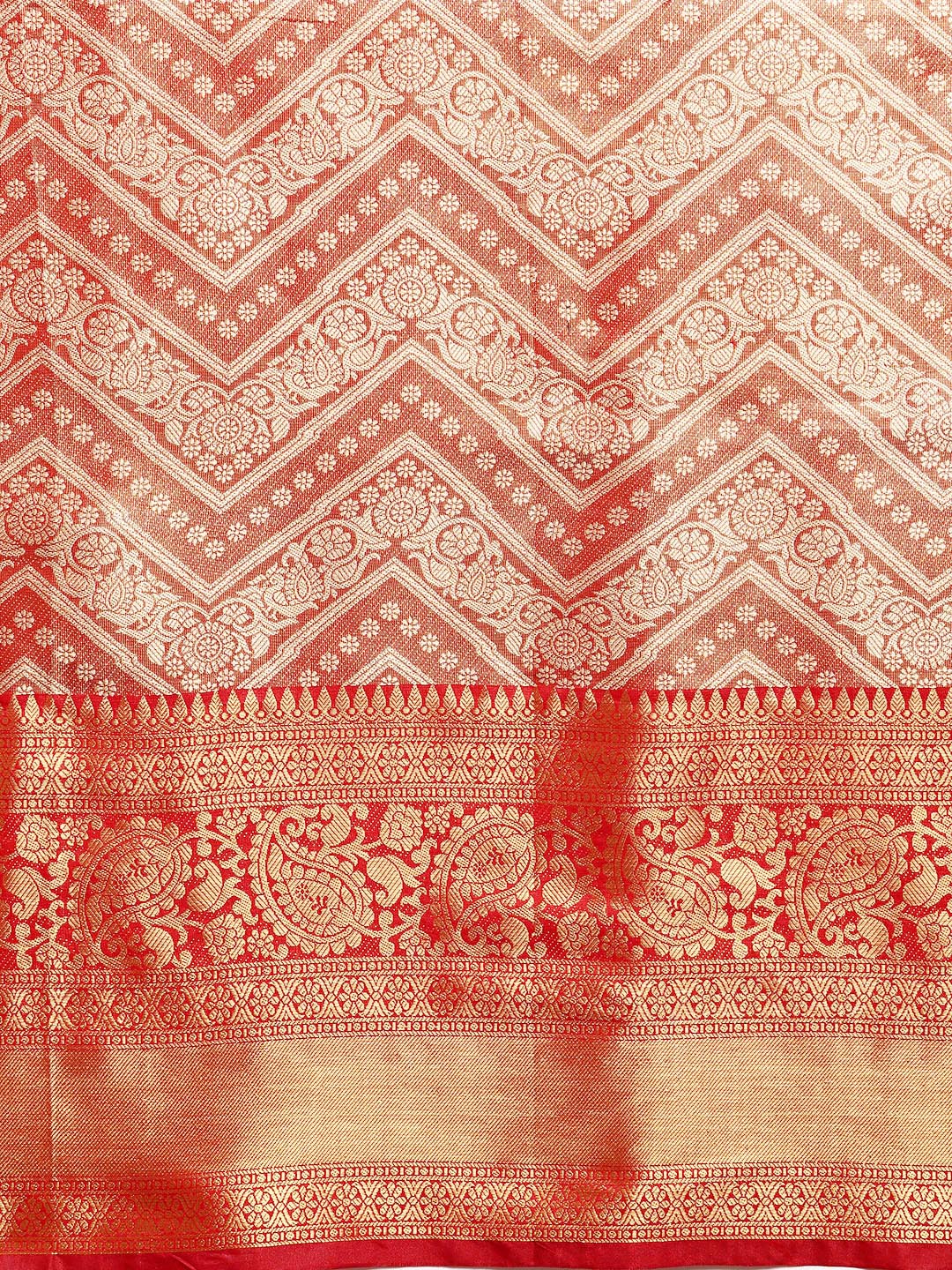 Women's Brocade Soft Silk Zari Woven Saree With Unstitched Blouse Piece