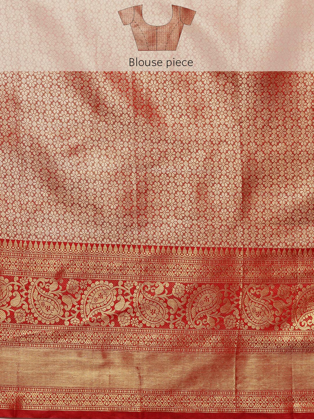 Women's Brocade Soft Silk Zari Woven Saree With Unstitched Blouse Piece