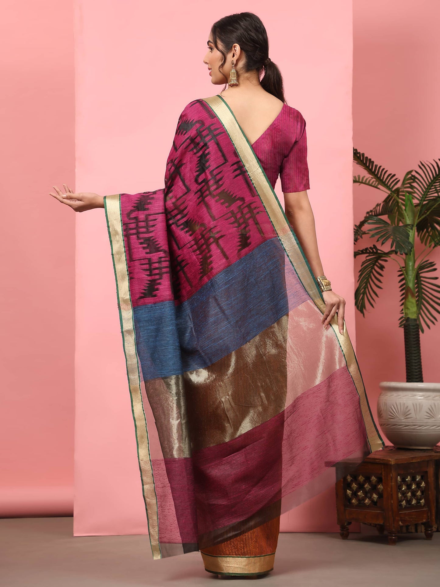 Women Cotton Silk Zari Woven Saree