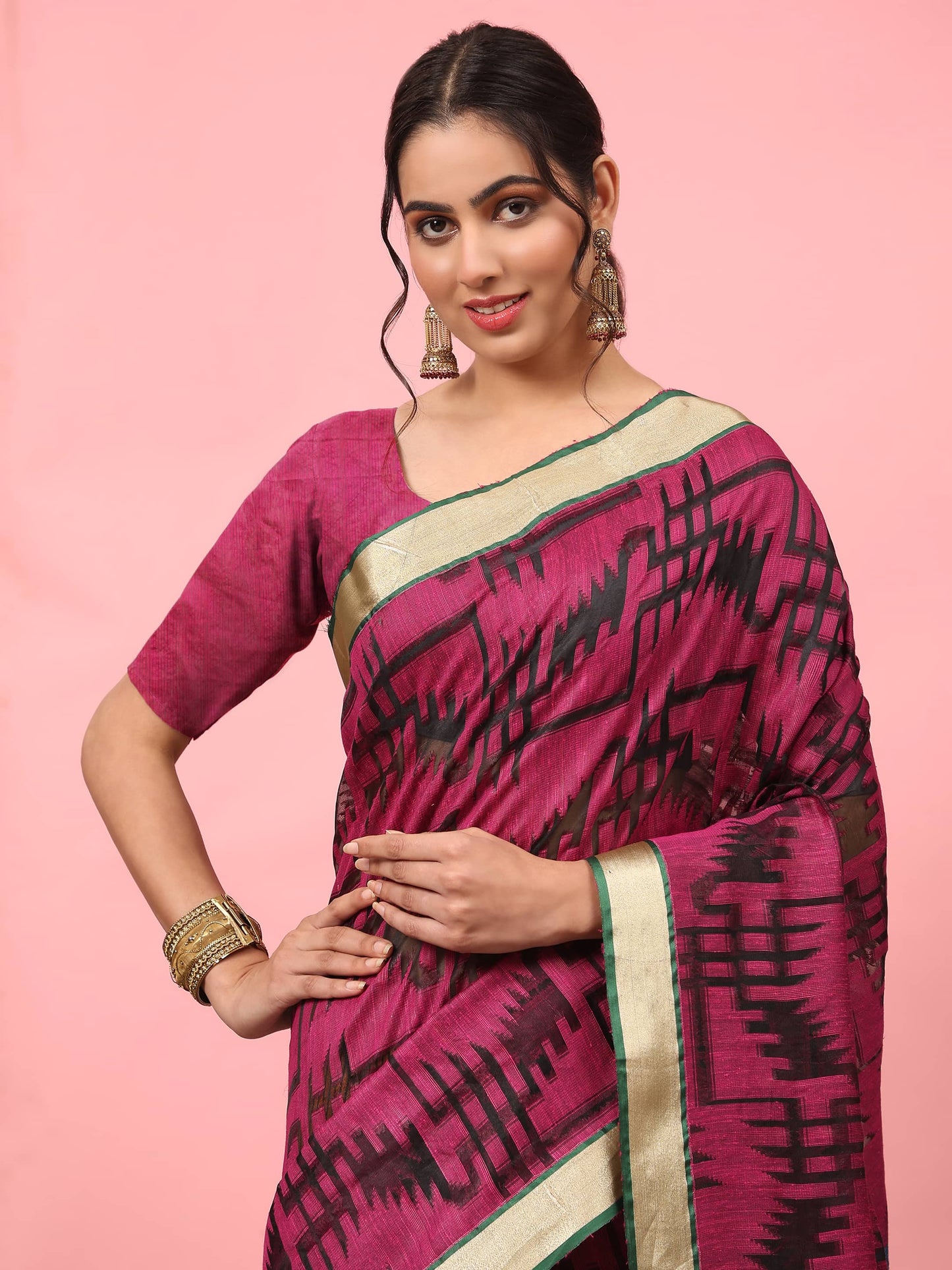 Women Cotton Silk Zari Woven Saree