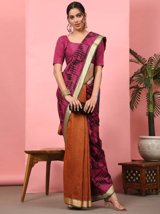 Women Cotton Silk Zari Woven Saree