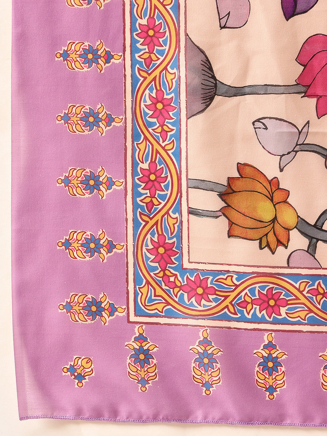 Pen Kalamkari Mul Cotton Digital Printed Dupatta