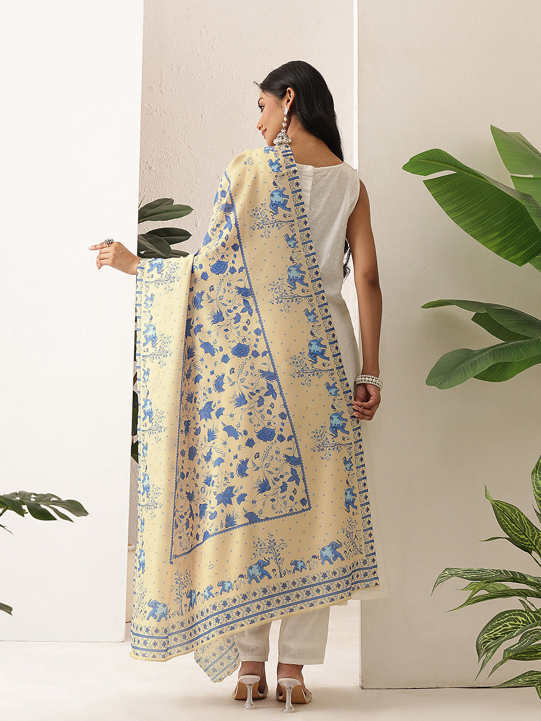 Digital Printed Kalamkari Dupatta Mul Cotton Fabric