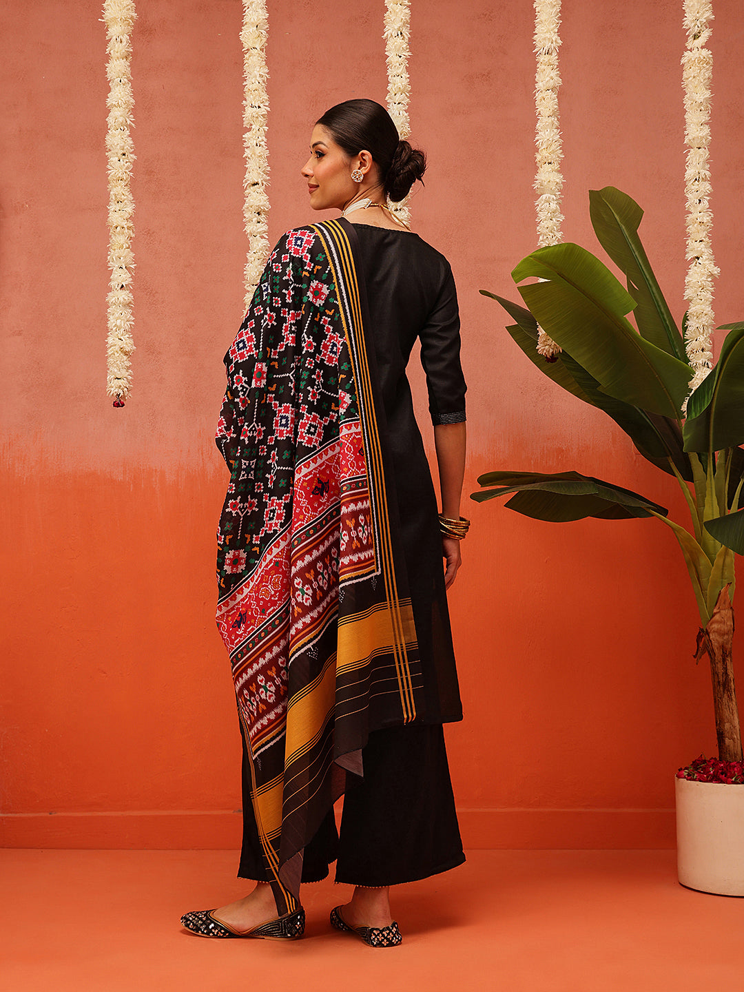 Traditional Ikkat Patola Printed Mul Cotton Dupatta