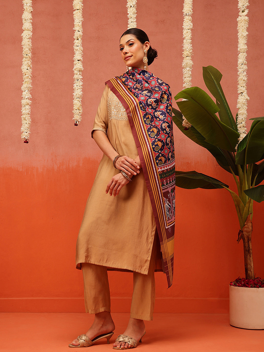 Traditional Ikkat Patola Printed Mul Cotton Dupatta