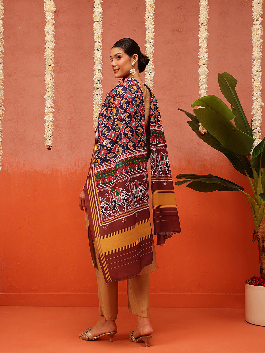 Traditional Ikkat Patola Printed Mul Cotton Dupatta