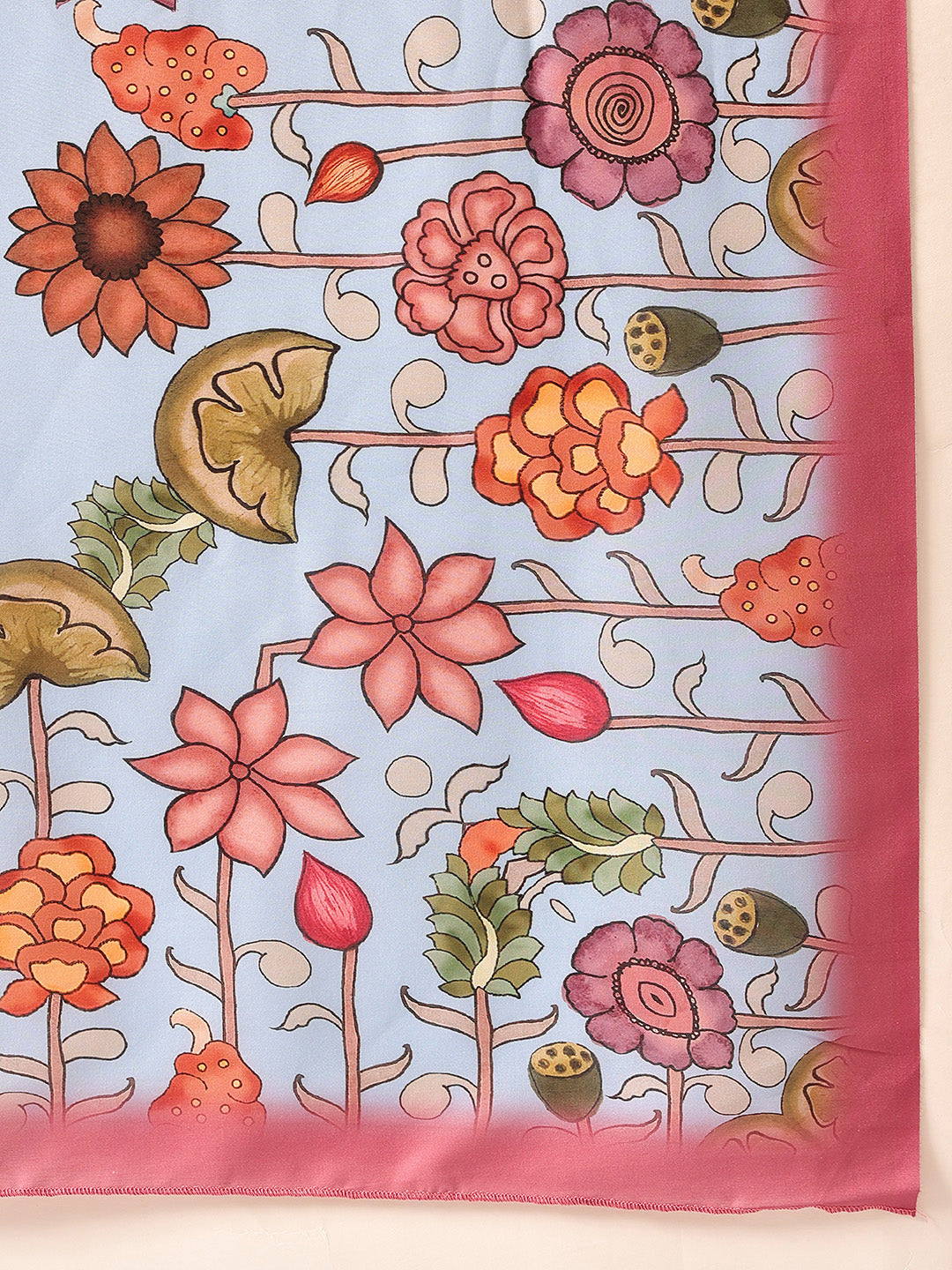 Pen Kalamkari Mul Cotton Digital Printed Dupatta