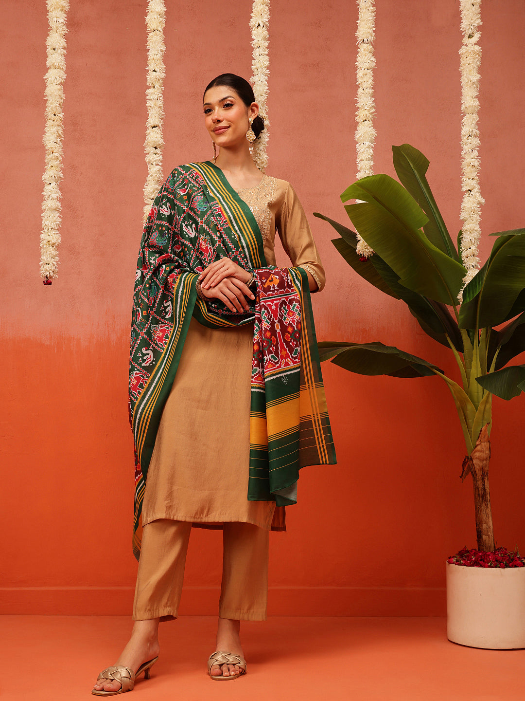 Traditional Ikkat Patola Printed Mul Cotton Dupatta