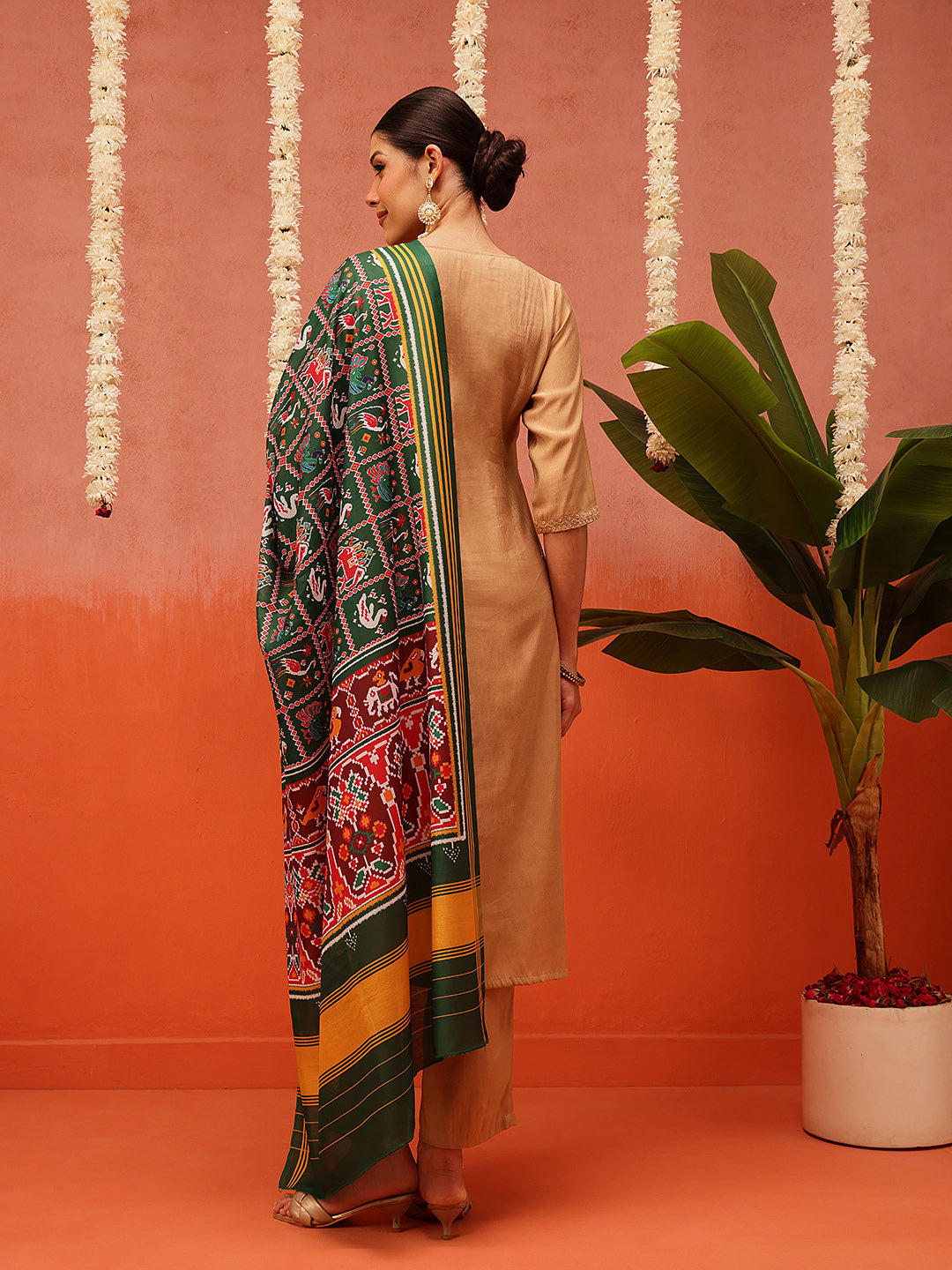 Traditional Ikkat Patola Printed Mul Cotton Dupatta