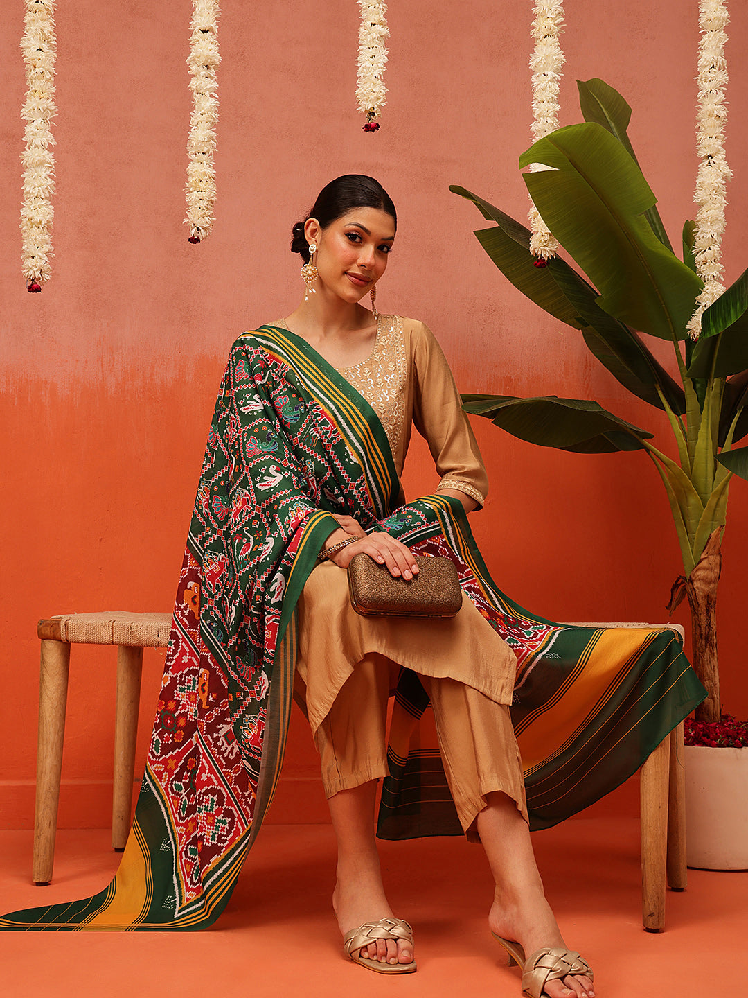 Traditional Ikkat Patola Printed Mul Cotton Dupatta