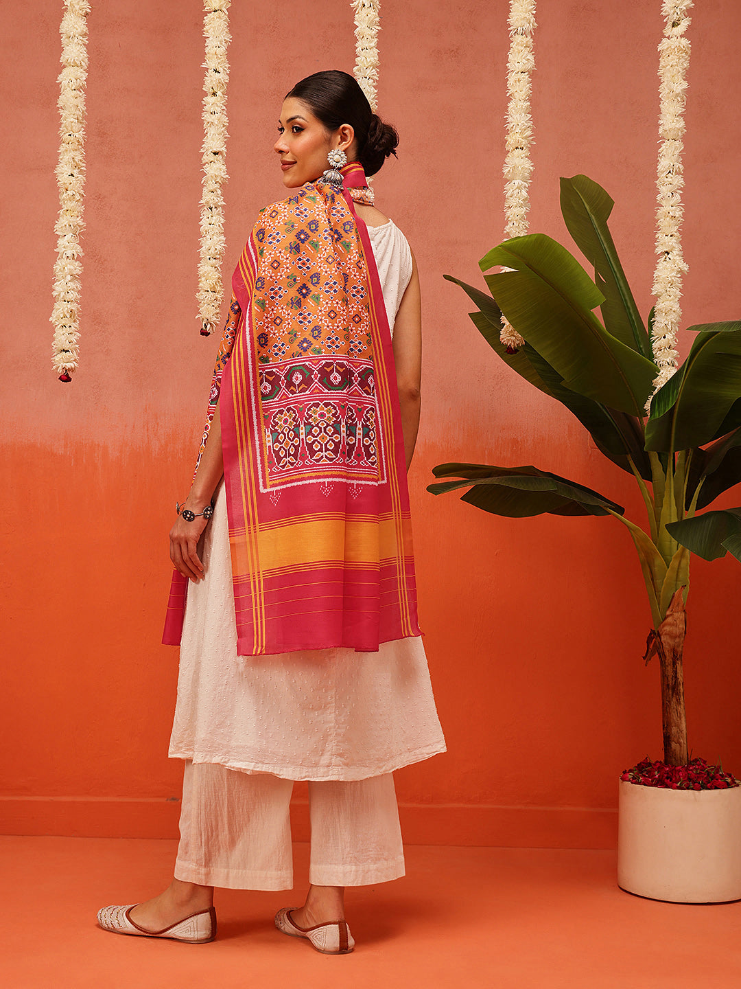 Traditional Ikkat Patola Printed Mul Cotton Dupatta