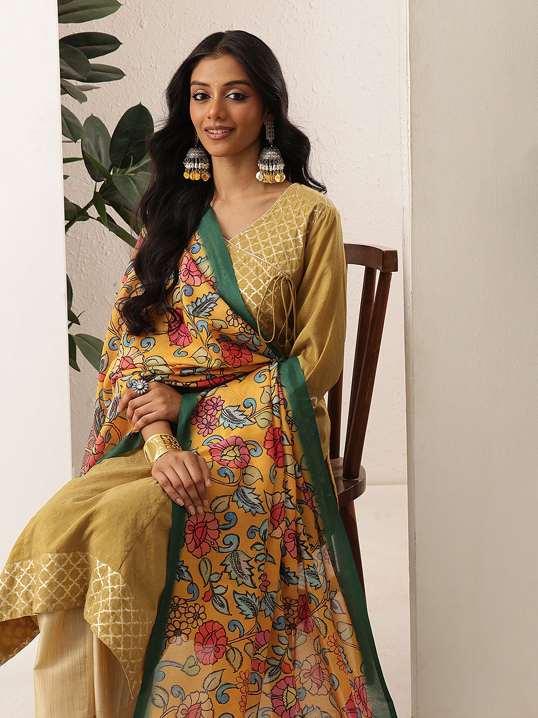Digital Printed Kalamkari Dupatta Mul Cotton Fabric