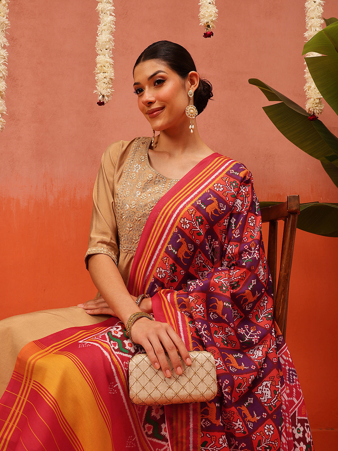 Traditional Ikkat Patola Printed Mul Cotton Dupatta