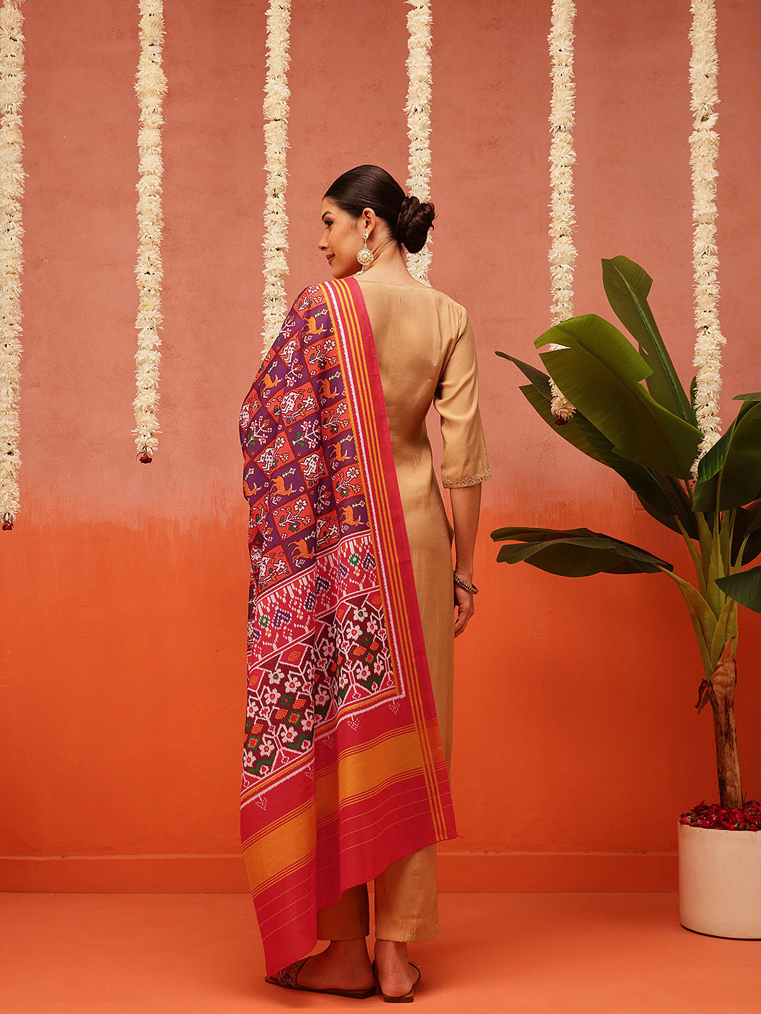 Traditional Ikkat Patola Printed Mul Cotton Dupatta