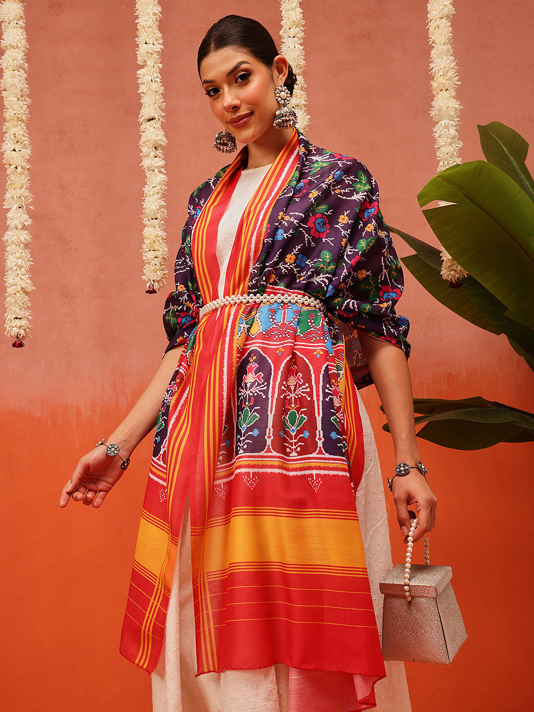 Traditional Ikkat Patola Printed Mul Cotton Dupatta