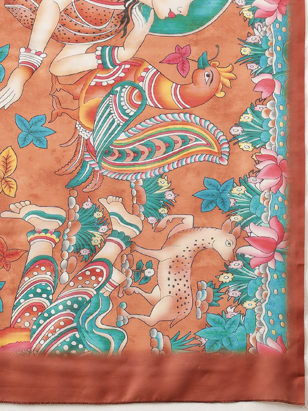 Digital Printed Kalamkari Dupatta Mul Cotton Fabric