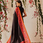 Ikkat Patola Solid Black Dupatta With Tassels