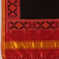 Ikkat Patola Solid Black Dupatta With Tassels