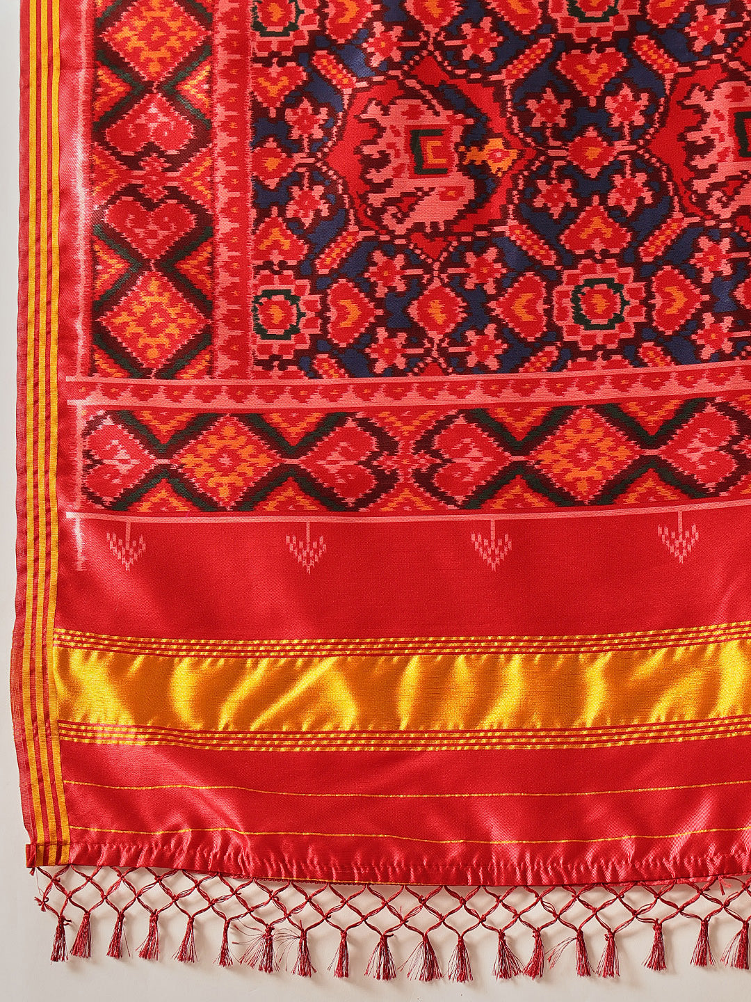 Traditional Double Ikkat Patola Dupatta With Tassels
