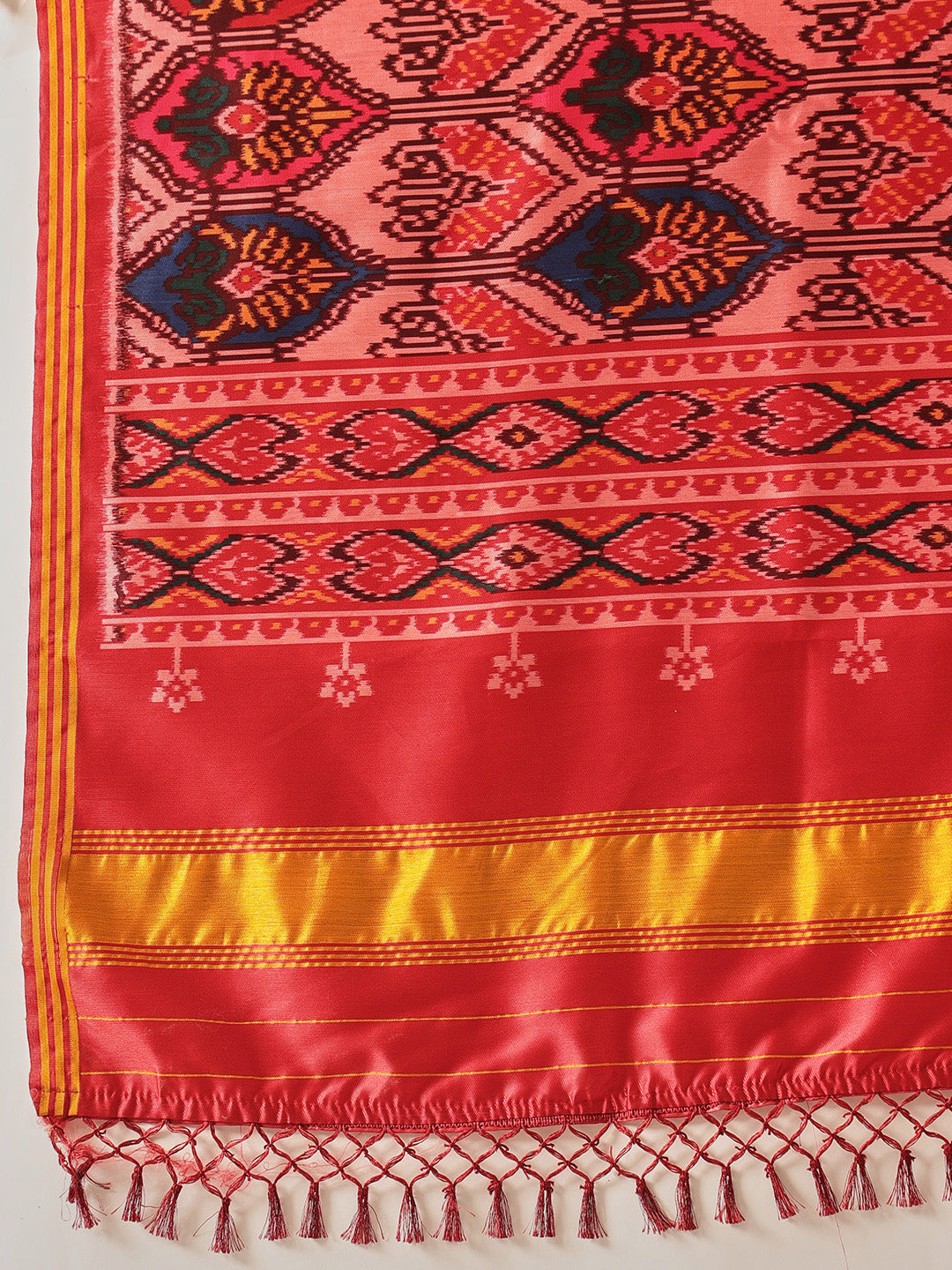 Traditional Double Ikkat Patola Dupatta With Tassels