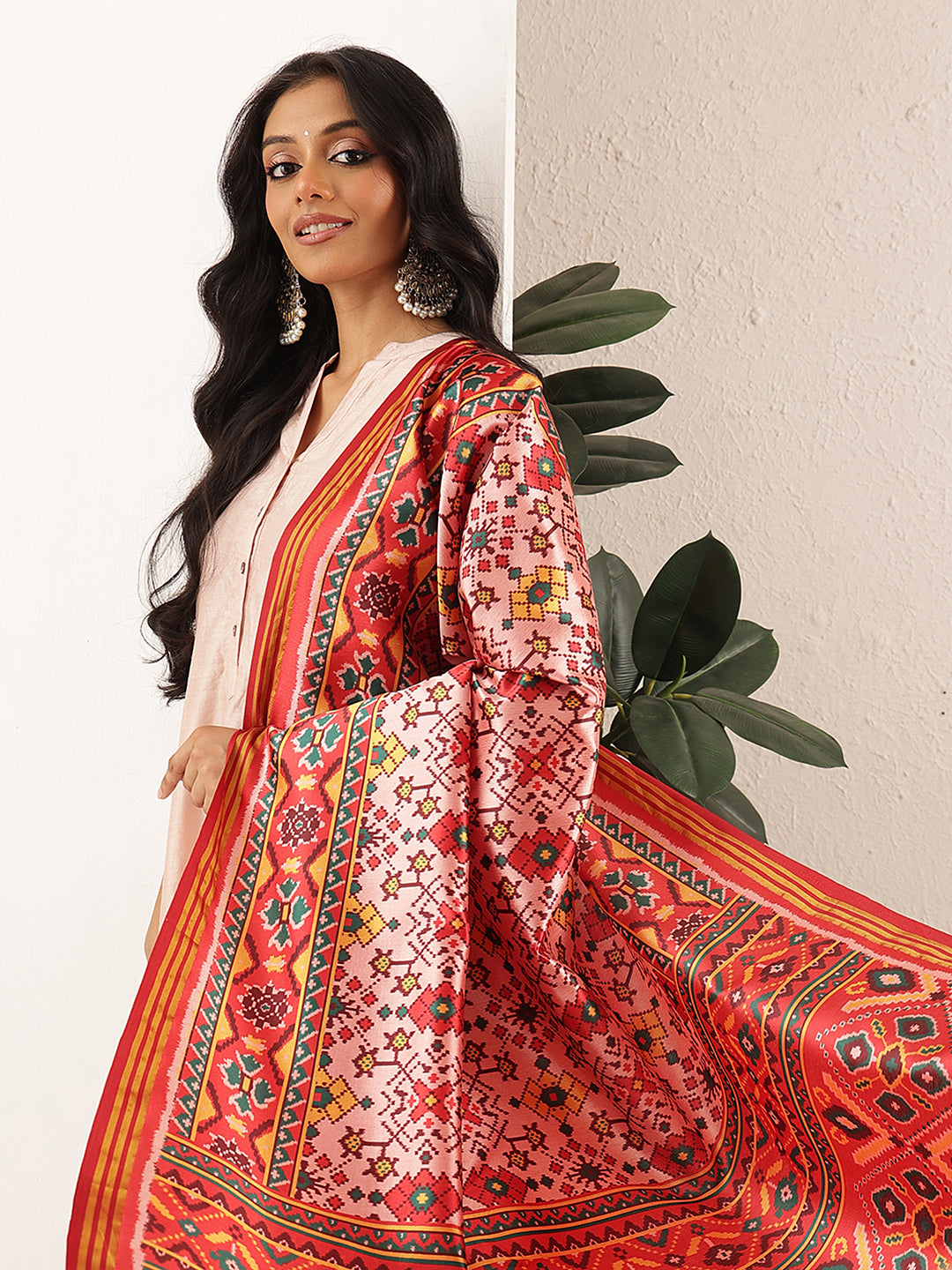 Traditional Double Ikkat Patola Dupatta With Tassels
