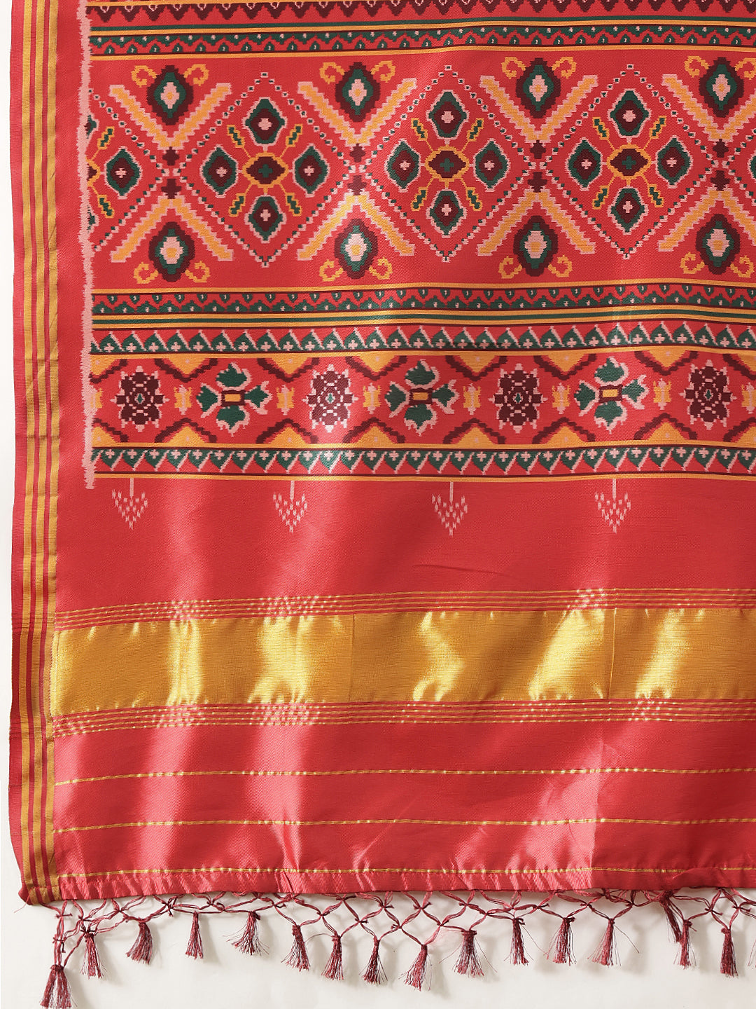 Traditional Double Ikkat Patola Dupatta With Tassels