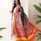 Kalamkari Patola Dupatta Digital Printed With Handmade Tassels