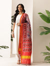 Kalamkari Patola Dupatta Digital Printed With Handmade Tassels
