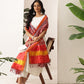 Kalamkari Patola Dupatta Digital Printed With Handmade Tassels