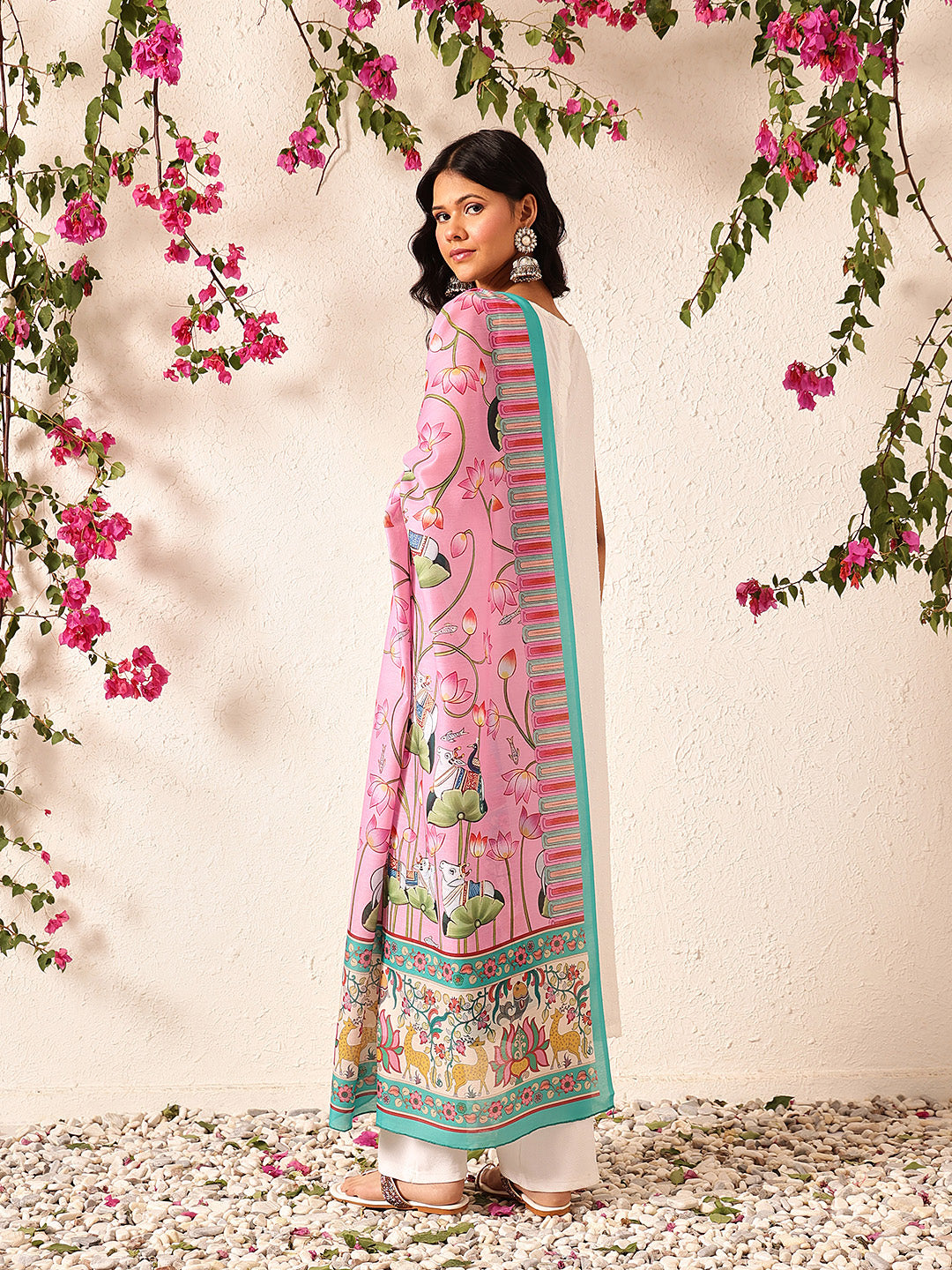 Pen Kalamkari Mul Cotton Digital Printed Dupatta